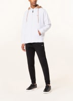 BOSS Sweatjacke SAGGYART mit abnehmbarer Kapuze, Farbe: WEISS/ COGNAC (Bild 1)