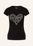GUESS T-shirt HEART R3 with decorative gems, Color: BLACK (Image 1)
