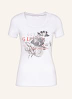 GUESS T-shirt ANUKE with glitter thread, Color: WHITE (Image 1)