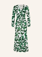 DIANE VON FURSTENBERG Jerseykleid TIMMY in Wickeloptik , Farbe: WEISS/ DUNKELGRÜN (Bild 1)