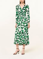 DIANE VON FURSTENBERG Jerseykleid TIMMY in Wickeloptik , Farbe: WEISS/ DUNKELGRÜN (Bild 1)