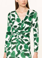 DIANE VON FURSTENBERG Jerseykleid TIMMY in Wickeloptik , Farbe: WEISS/ DUNKELGRÜN (Bild 1)