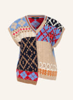 WEEKEND MaxMara Pullunder PINCIO mit Alpaka, Farbe: HELLBLAU/ CREME/ ROT (Bild 1)