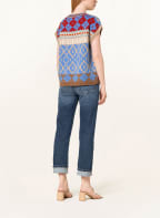 WEEKEND MaxMara Pullunder PINCIO mit Alpaka, Farbe: HELLBLAU/ CREME/ ROT (Bild 1)