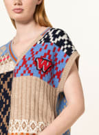 WEEKEND MaxMara Pullunder PINCIO mit Alpaka, Farbe: HELLBLAU/ CREME/ ROT (Bild 1)