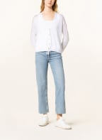 oui Strickjacke mit Leinen, Farbe: WEISS (Bild 1)