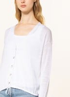 oui Strickjacke mit Leinen, Farbe: WEISS (Bild 1)