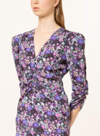 ISABEL MARANT Silk dress ALINIZA with 3/4 sleeves , Color: BLACK/ WHITE/ PURPLE (Image 1)