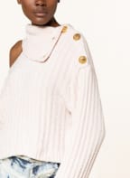 BALMAIN Cropped-Pullover mit Cut-out, Farbe: HELLROSA (Bild 1)