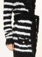 BALMAIN Knit cardigan with glitter thread, Color: BLACK/ WHITE (Image 1)