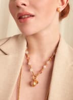 SENCE COPENHAGEN Halskette THE MIX, Farbe: GOLD/ HELLROSA/ WEISS (Bild 1)