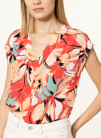 s.Oliver BLACK LABEL Blusentop, Farbe: ROT/ HELLORANGE/ TÜRKIS (Bild 1)