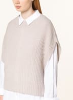 MARC CAIN Sweater vest with alpaca, Color: 609 light taupe (Image 1)