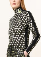 MARC CAIN Long sleeve shirt with tuxedo stripe, Color: 190 white and black (Image 1)
