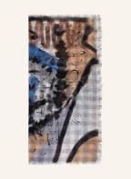 Faliero Sarti Tuch LAURA mit Seide, Farbe: SCHWARZ/ HELLGRAU/ ORANGE (Bild 1)