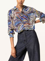 LUISA CERANO Hemdbluse, Farbe: ECRU/ BLAU/ DUNKELROT (Bild 1)