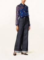 LUISA CERANO Schluppenbluse mit abnehmbarer Schluppe, Farbe: BLAU/ DUNKELBLAU/ BRAUN (Bild 1)