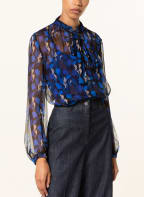 LUISA CERANO Schluppenbluse mit abnehmbarer Schluppe, Farbe: BLAU/ DUNKELBLAU/ BRAUN (Bild 1)