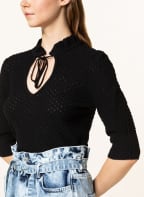 GANNI Pullover mit Leinen und 3/4-Arm, Farbe: SCHWARZ (Bild 1)