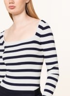 NEO NOIR Longsleeve CORINE , Farbe: WEISS/ DUNKELBLAU (Bild 1)
