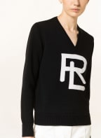 RALPH LAUREN Collection Pullover aus Merinowolle, Farbe: SCHWARZ/ WEISS (Bild 1)