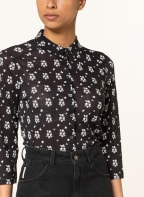 Marc O'Polo Shirt blouse with 3/4 sleeves, Color: WHITE/ BLACK (Image 1)