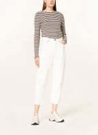 Marc O'Polo Long sleeve shirt, Color: DARK BROWN/ WHITE (Image 1)