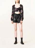 ALL SAINTS Cropped-Blusenshirt RIA aus Leinen, Farbe: SCHWARZ (Bild 1)