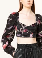 ALL SAINTS Cropped-Blusenshirt RIA aus Leinen, Farbe: SCHWARZ (Bild 1)