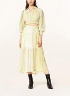 ALL SAINTS Cropped-Blusenshirt CLARA NOCHE in Wickeloptik, Farbe: WEISS/ HELLGRÜN (Bild 1)