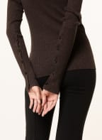 PATRIZIA PEPE Turtleneck sweater with glitter thread , Color: DARK BROWN (Image 1)