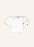 ALL SAINTS Off-Shoulder-Shirt ADELA, Farbe: BLAU/ WEISS (Bild 1)