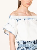 ALL SAINTS Off-Shoulder-Shirt ADELA, Farbe: BLAU/ WEISS (Bild 1)