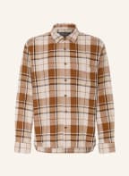 Marc O'Polo Overshirt with linen, Color: COGNAC/ DARK BROWN/ BEIGE (Image 1)