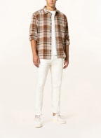 Marc O'Polo Overshirt with linen, Color: COGNAC/ DARK BROWN/ BEIGE (Image 1)