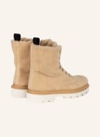 DONNA CAROLINA Schnürboots mit Kunstfellbesatz, Farbe: ECRU (Bild 1)