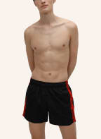 HUGO Badeshorts HYDRA mit Galonstreifen, Farbe: SCHWARZ/ ROT (Bild 1)