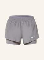 Nike 2-in-1 Laufshorts 2-IN-1 RUNNING mit Mesh-Einsatz, Farbe: GRAU (Bild 1)