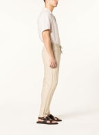 J.LINDEBERG Trousers extra slim fit with linen, Color: BEIGE (Image 1)