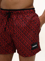 HUGO Badeshorts JAGO , Farbe: SCHWARZ/ ROT (Bild 1)