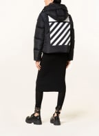 Off-White Daunenjacke mit abnehmbarer Kapuze, Farbe: SCHWARZ (Bild 1)