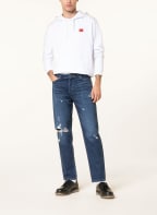 HUGO Destroyed Jeans Tapered Fit, Farbe: 410 NAVY (Bild 1)