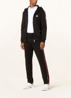 MONCLER Sweat jacket with tuxedo stripes, Color: BLACK (Image 1)