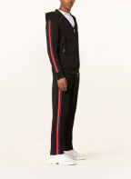 MONCLER Sweat jacket with tuxedo stripes, Color: BLACK (Image 1)