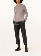 darling harbour Knit hoodie with cashmere, Color: BEIGE (Image 1)
