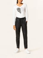 LIU JO Longsleeve mit Schmucksteinen, Farbe: WEISS/ SCHWARZ/ BEIGE (Bild 1)