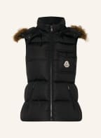 MONCLER Down vest BAIRON with faux fur, Color: BLACK (Image 1)