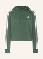 adidas Cropped-Hoodie , Farbe: DUNKELGRÜN/ WEISS (Bild 1)