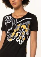 SPORTALM T-shirt with sequins , Color: BLACK/ DARK YELLOW/ WHITE (Image 1)