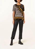 SPORTALM Blusenshirt im Materialmix, Farbe: SCHWARZ/ COGNAC (Bild 1)